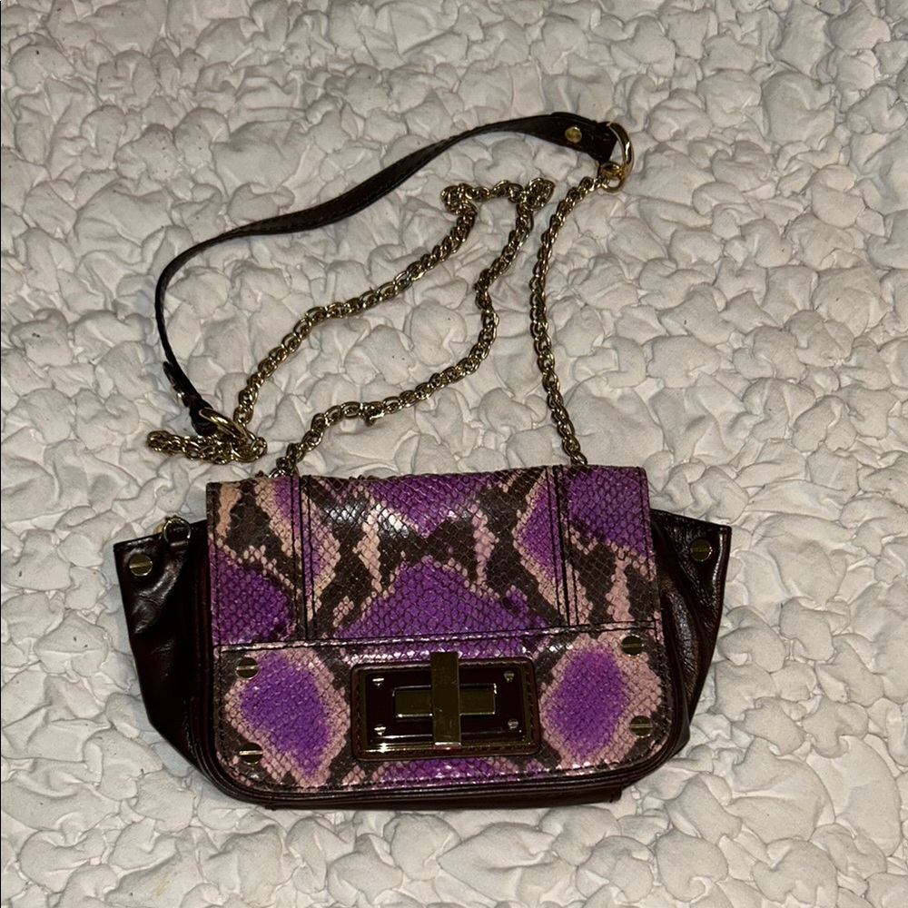 Milly Purple and Brown Crossbody Bag with Chic Design